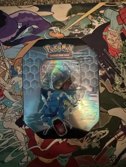 Pokemon TCG Hidden Fates Tin Gyarados GX Factory Sealed - Image 1