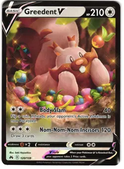 Greedent V Holo 120/159 Pokemon SWSH: Crown Zenith - Image 1
