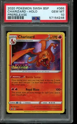 PSA 10 GEM MINT Pokemon Charizard Vivid Voltage Prerelease Holo SWSH066 - Image 1