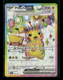 Pikachu ex - 219/191 Pokemon SV08: Surging Sparks Ultra Rare NM - Image 1