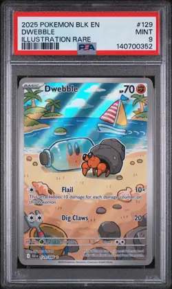 Dwebble Pokemon Blk En-Black Bolt 129 NM PSA 9 - Image 1