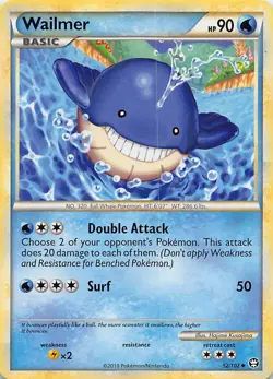 WAILMER 52/102 UC HGSS TRIUMPHANT POKEMON HP - Image 1