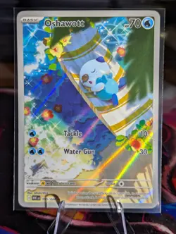 Oshawott Illustration Rare Water Holo SV White Flare 105/086 Pokemon TCG Mint 🔥 - Image 1