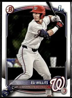 x100 Eli Willits 2025 1st Bowman Draft Baseball Card Nationals 100 Count Lot - Image 1