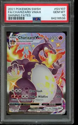 PSA 10 GEM MINT Pokemon Charizard VMAX Shining Fates Full Art SV107/SV122 - Image 1