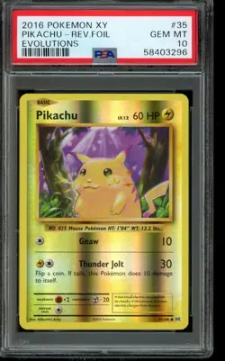 PSA 10 GEM MINT Pokemon Pikachu XY Evolutions Reverse Holo 35/108 - Image 1