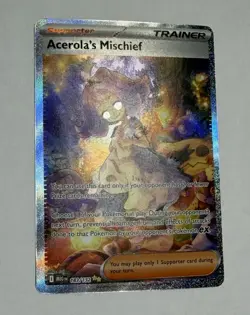 2025 Acerola’s Mischief HOLO Trainer Full Art Pokemon Card TCG 183/182 NM Mint! - Image 1