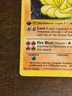 Vintage 1st Edition Ninetales Shadowless Holo #12/102 Base Set Pokemon Card - Image 5