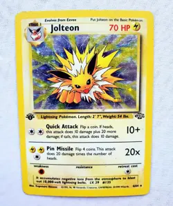 Pokemon Jungle 1st Edition JOLTEON #4/64 Holo Rare Pokemon Card TCG 1999 WOTC - Image 1