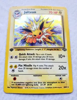 Pokemon Jungle 1st Edition JOLTEON #4/64 Holo Rare Pokemon Card TCG 1999 WOTC - Image 3