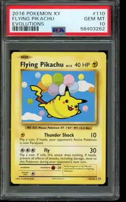 PSA 10 GEM MINT Pokemon Flying Pikachu XY Evolutions 110/108 - Image 1