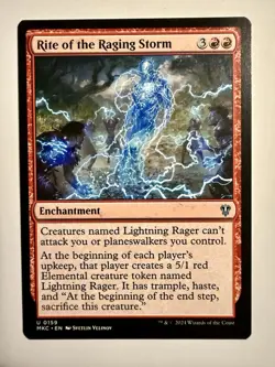 x1 Rite of the Raging Storm U MTG Commander Streets of New Capenna M/NM, English - Image 1