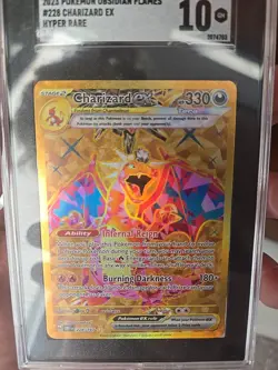 SGC 10 2023 POKEMON OBSIDIAN FLAMES HYPER RARE #228 CHARIZARD EX - Image 3