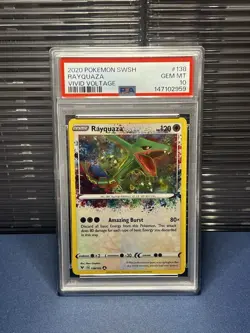 2020 POKEMON Sword & Shield Vivid Voltage RAYQUAZA Card #138 PSA 10 - Image 3