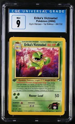 Erika's Victreebel 26/132 Gym Heroes 1st Edition Pokemon WOTC CGC 9 Mint - Image 1