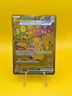 Pokemon Pikachu ex 179/131 Hyper Rare Gold Full Art Prismatic Evolutions NM - Image 1