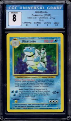 1999 Pokemon Blastoise Holo 2/102 CGC 8 (Base Set) - Image 1