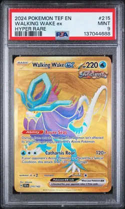 2025 Pokemon Temporal Forces #215 Walking Wake ex Hyper Rare PSA 9 - Image 1