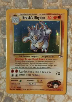 Pokemon Brock’s Rhydon Holo Swirl 🌀 Gym Heores 2/132 ENG - Image 1