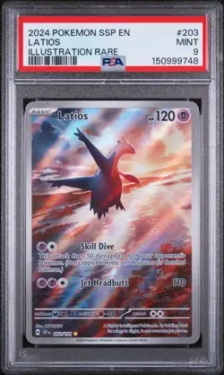2024 POKEMON SSP EN-SURGING SPARKS ILLUSTRATION RARE #203 LATIOS PSA 9 - Image 1