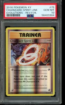 PSA 10 GEM MINT Pokemon Charizard Spirit Link XY Evolutions Reverse Holo 75/108 - Image 1