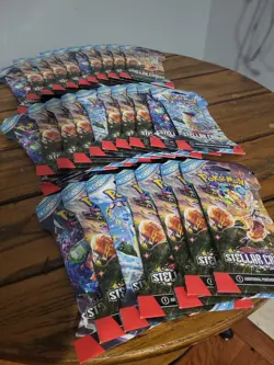 Pokemon TCG 27 Booster Packs Scarlet & Violet Stellar Crown Eng (+3 bonus packs) - Image 1