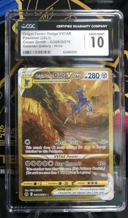 Pokemon Origin Forme Dialga VSTAR GG68, Crown Zenith Galarian Gallery, CGC 10!!! - Image 1