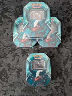 Pokemon TCG Triple Whammy Tin Lot of 4 Sealed Darkrai 3 Booster Packs Each NEW - Image 1