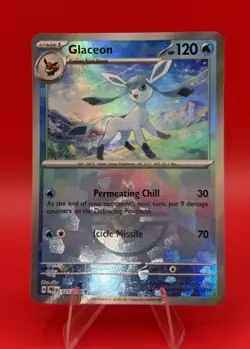2025 POKEMON EN-PRISMATIC EVOLUTIONS MASTER BALL REVERSE HOLO GLACEON 025/131 - Image 1