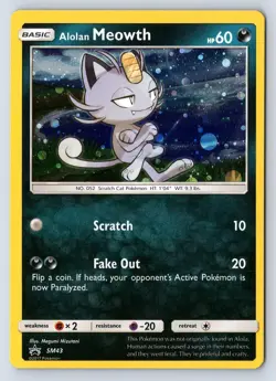 ALOLAN MEOWTH - SM43 SM43 HOLO PROMO SUN & MOON PROMO POKEMON LP - Image 1
