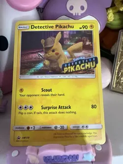 Detective Pikachu (Stamped) - SM170 - SM Black Star Promo Rare Holo Pokemon - Image 1