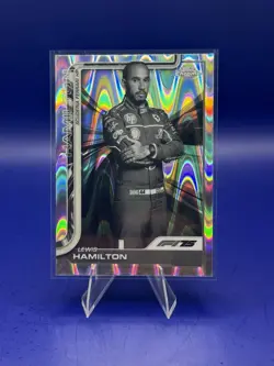 2025 Topps Chrome Formula 1 - F1 Drivers Lewis Hamilton #4 Black & White RayWave - Image 1
