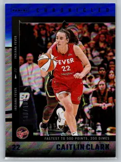 2025 Panini Caitlin Clark Chronicles #23 Blue #/199 - Image 1