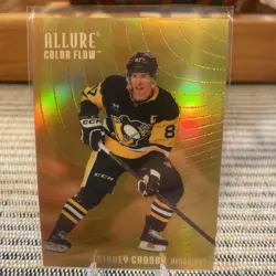2025-26 Upper Deck Allure Sidney Crosby Color Flow Orange-Yellow #CF-24 - Image 1