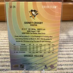 2025-26 Upper Deck Allure Sidney Crosby Color Flow Orange-Yellow #CF-24 - Image 2