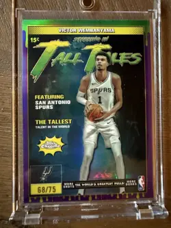 2025-26 Topps Chrome - Tall Tales Victor Wembanyama #TT-4 Purple Refractor /75 - Image 1