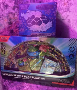 Stellar Crown ETB + Venusaur Ex & Blastoise Ex Premium Collection Pokemon TCG - Image 2