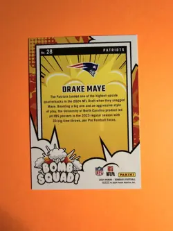 2024 Panini Donruss - Bomb Squad Drake Maye #28 (RC) - Image 2
