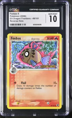 CGC 10 Feebas 49/101 EX Dragon Frontiers Reverse Holo STAMPED Pokemon TCG - Image 1