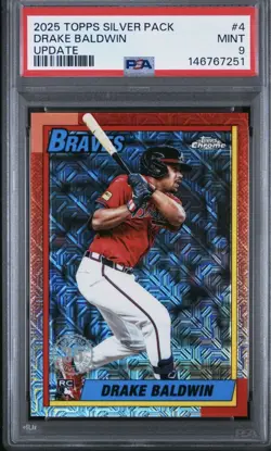 Drake Baldwin RC (ROY) MOJO PSA 9 MINT 2025 Topps Update #U90C-4 Atlanta Braves - Image 1