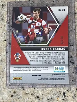 2021 Panini Mosaic Euros GOLD fast Break Borna Barisic RC Croatia #23 - Image 2