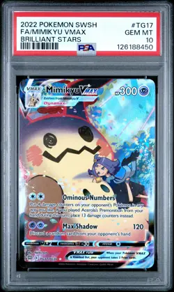 Mimikyu Vmax TG17 Brilliant Stars Pokemon PSA 10 - Image 1