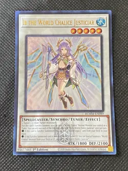 YuGiOh! - Ib the World Chalice Justiciar BLMM-EN089 Emblazoned Ultra Rare 1st NM - Image 1