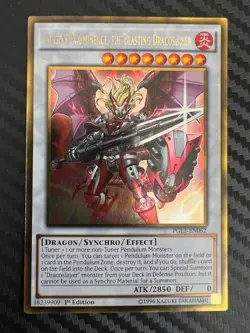 Yugioh Ignister Prominence, the Blasting Dracoslayer PGL3-EN062 Gold Rare 1st NM - Image 1