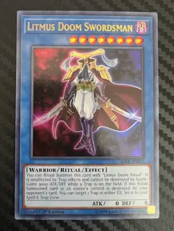 Yugioh Litmus Doom Swordsman BLRR-EN013 Ultra Rare 1st Edition VLP - Image 1