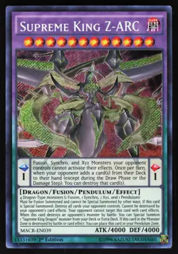 Supreme King Z-ARC MACR-EN039 Yugioh TCG Card Secret Rare HP - Image 1