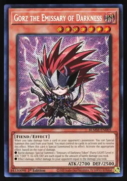 Yugioh Gorz the Emissary of Darkness (Chibi Art) BLMM-EN005 Secret Rare 1st NM - Image 1