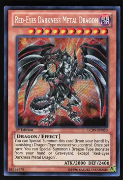Red-Eyes Darkness Metal Dragon LCJW-EN050 Yugioh TCG Card Secret Rare MP - Image 1