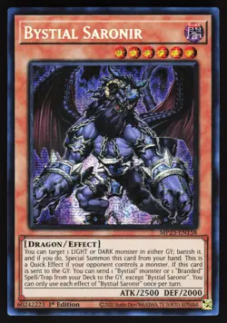 Bystial Saronir MP23-EN158 Yugioh TCG Card Prismatic Secret Rare NM - Image 1