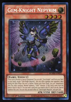 Gem-Knight Nepyrim BLMM-EN021 Yugioh TCG Card Secret Rare NM - Image 1